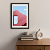 Red Maze Art Print Black Frame | Bombinate Red Maze Art Print Black Frame | Bombinate