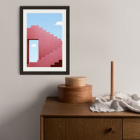 Red Maze Art Print Black Frame | Bombinate Red Maze Art Print Black Frame | Bombinate