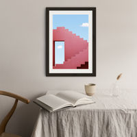 Red Maze Art Print Black Frame | Bombinate Red Maze Art Print Black Frame | Bombinate