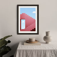 Red Maze Art Print Black Frame | Bombinate Red Maze Art Print Black Frame | Bombinate