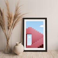 Red Maze Art Print Black Frame | Bombinate Red Maze Art Print Black Frame | Bombinate