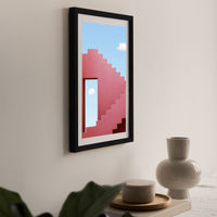 Red Maze Art Print Black Frame | Bombinate Red Maze Art Print Black Frame | Bombinate