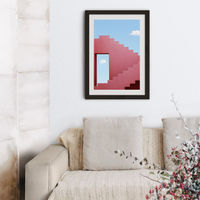 Red Maze Art Print Black Frame | Bombinate Red Maze Art Print Black Frame | Bombinate