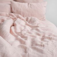 Misty Rose Washed Linen Bed Set | Bombinate