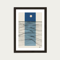 Abstract Ocean Lines Art Print Black Frame | Bombinate Abstract Ocean Lines Art Print Black Frame | Bombinate