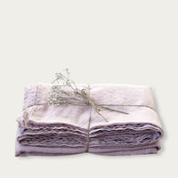 Pink Lavender Washed Linen Bed Set | Bombinate