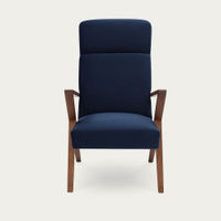 Navy Blue Retrostar Lounge Chair Velvet Line | Bombinate Navy Blue Retrostar Lounge Chair Velvet Line | Bombinate