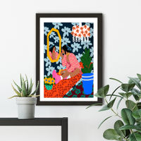 Mirror Girl Art Print Black Frame | Bombinate Mirror Girl Art Print Black Frame | Bombinate
