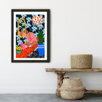 Mirror Girl Art Print Black Frame | Bombinate Mirror Girl Art Print Black Frame | Bombinate