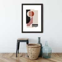 Black Frame Rose Grey & Brown Art Print | Bombinate Black Frame Rose Grey & Brown Art Print | Bombinate