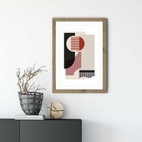 Oak Frame Rose Grey & Brown Art Print | Bombinate Oak Frame Rose Grey & Brown Art Print | Bombinate