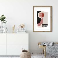Oak Frame Rose Grey & Brown Art Print | Bombinate Oak Frame Rose Grey & Brown Art Print | Bombinate