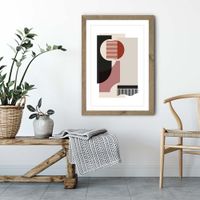 Oak Frame Rose Grey & Brown Art Print | Bombinate Oak Frame Rose Grey & Brown Art Print | Bombinate