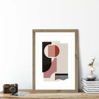 Oak Frame Rose Grey & Brown Art Print | Bombinate Oak Frame Rose Grey & Brown Art Print | Bombinate