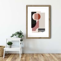 Oak Frame Rose Grey & Brown Art Print | Bombinate Oak Frame Rose Grey & Brown Art Print | Bombinate
