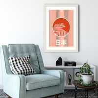 Great Wave Of Nippon Art Print White Frame | Bombinate Great Wave Of Nippon Art Print White Frame | Bombinate