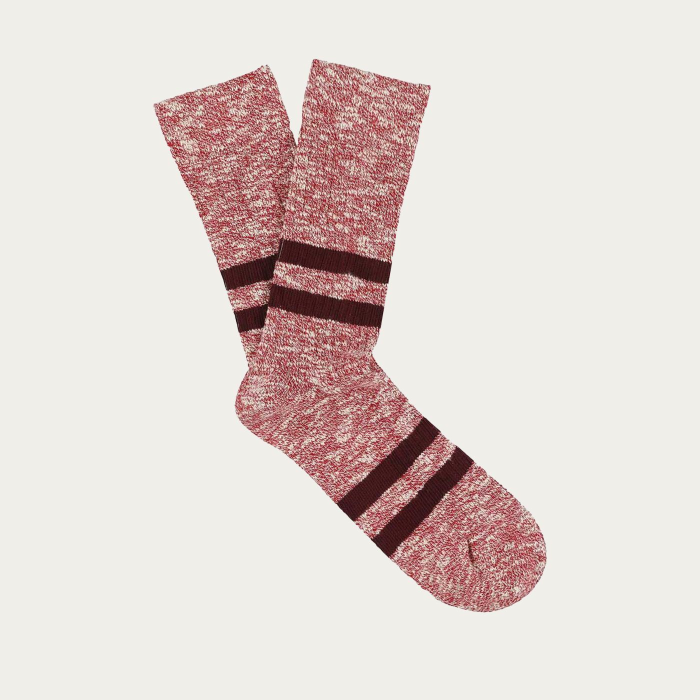 Red / Burgundy Melange Stripes Socks | Bombinate