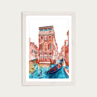 Venice Art Print White Frame | Bombinate