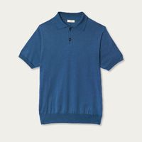 Azure Knitted Polo Shirt | Bombinate