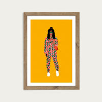 Fashion Week Girl Art Print Oak Frame | Bombinate Fashion Week Girl Art Print Oak Frame | Bombinate