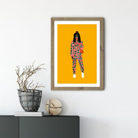 Fashion Week Girl Art Print Oak Frame | Bombinate Fashion Week Girl Art Print Oak Frame | Bombinate