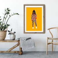 Fashion Week Girl Art Print Oak Frame | Bombinate Fashion Week Girl Art Print Oak Frame | Bombinate
