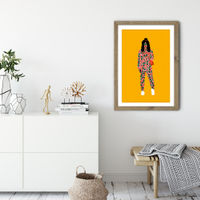 Fashion Week Girl Art Print Oak Frame | Bombinate Fashion Week Girl Art Print Oak Frame | Bombinate