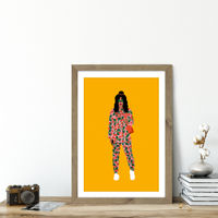 Fashion Week Girl Art Print Oak Frame | Bombinate Fashion Week Girl Art Print Oak Frame | Bombinate