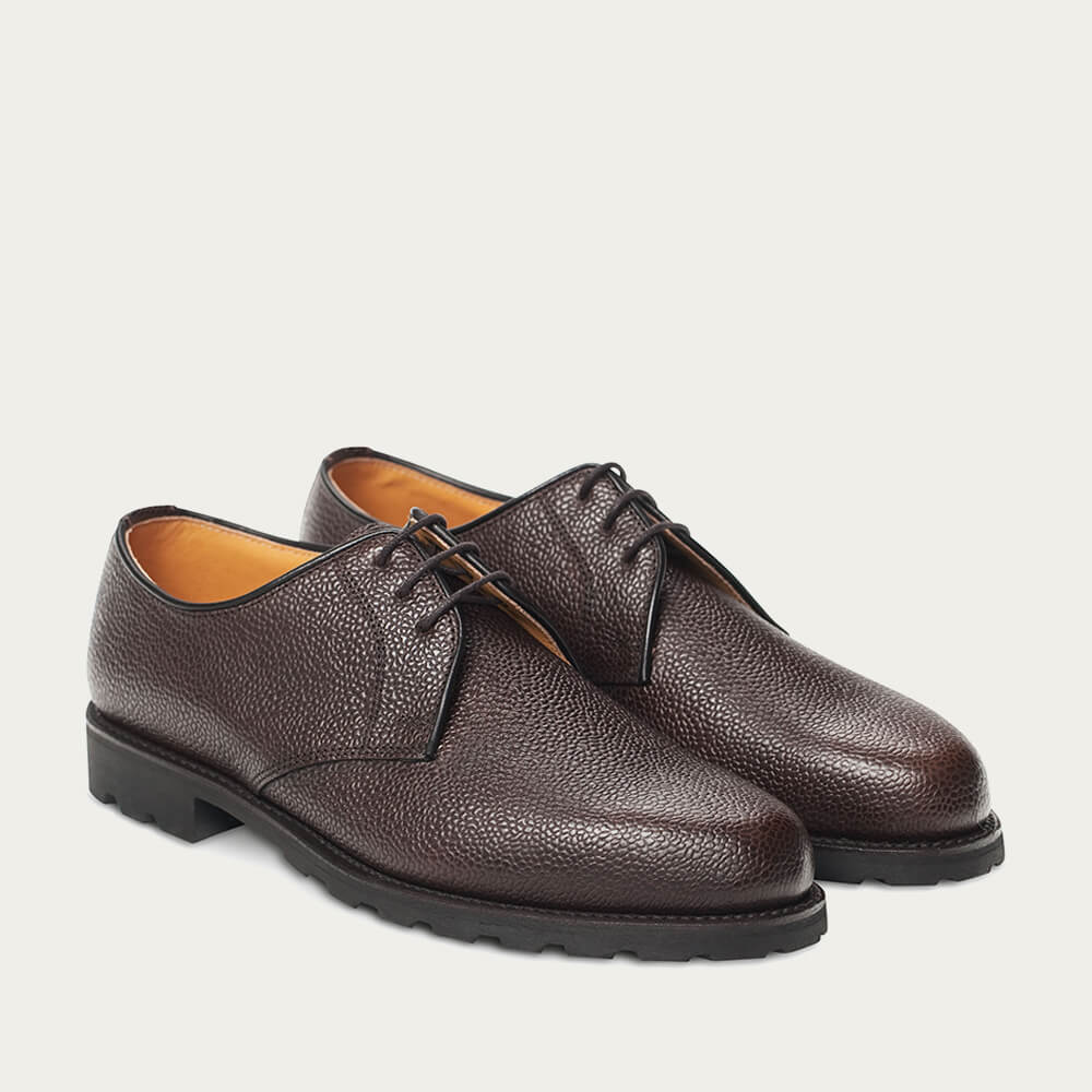 Mocha Scotch Grain Leather Derby 