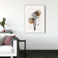 Sun and Moon Hiding Gold Art Print White Frame | Bombinate Sun and Moon Hiding Gold Art Print White Frame | Bombinate