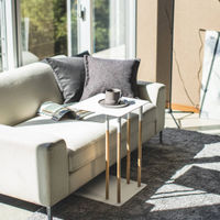 White Plain Sliding Couch End Table | Bombinate White Plain Sliding Couch End Table | Bombinate