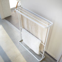 White Tower Standing Bath Towel Hanger | Bombinate White Tower Standing Bath Towel Hanger | Bombinate