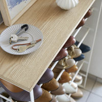 White Tower 6-Tier Wood Top Shoe Rack | Bombinate White Tower 6-Tier Wood Top Shoe Rack | Bombinate
