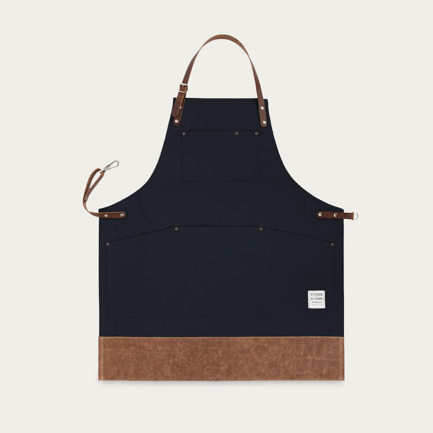 Black Leather Trimmed Apron | Bombinate