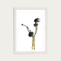 Flower Minimal Black and Gold 4 Art Print White Frame | Bombinate Flower Minimal Black and Gold 4 Art Print White Frame | Bombinate