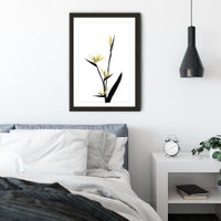 Flower Minimal Black and Gold 5 Art Print Black Frame | Bombinate Flower Minimal Black and Gold 5 Art Print Black Frame | Bombinate