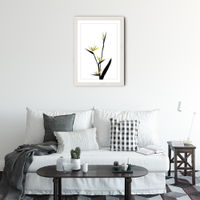 Flower Minimal Black and Gold 5 Art Print White Frame | Bombinate Flower Minimal Black and Gold 5 Art Print White Frame | Bombinate
