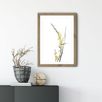 Flower Minimal Black and Gold 6 Art Print Oak Frame | Bombinate Flower Minimal Black and Gold 6 Art Print Oak Frame | Bombinate