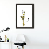 Flower Minimal Black and Gold 8 Art Print Black Frame | Bombinate Flower Minimal Black and Gold 8 Art Print Black Frame | Bombinate
