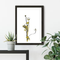 Flower Minimal Black and Gold 8 Art Print Black Frame | Bombinate Flower Minimal Black and Gold 8 Art Print Black Frame | Bombinate