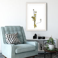 Flower Minimal Black and Gold 8 Art Print White Frame | Bombinate Flower Minimal Black and Gold 8 Art Print White Frame | Bombinate