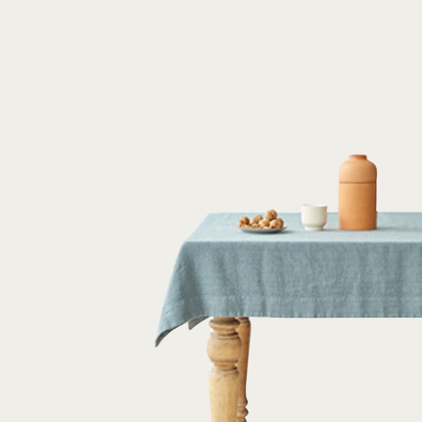 Blue Fog Washed Linen Tablecloth | Bombinate