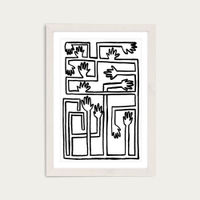 Hand Salad Art Print White Frame | Bombinate Hand Salad Art Print White Frame | Bombinate