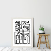 Hand Salad Art Print White Frame | Bombinate Hand Salad Art Print White Frame | Bombinate