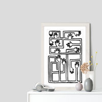 Hand Salad Art Print White Frame | Bombinate Hand Salad Art Print White Frame | Bombinate