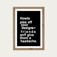 The Headache Art Print Oak Frame | Bombinate The Headache Art Print Oak Frame | Bombinate
