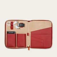Berry Red & Soft Sand The First Class Leather Tech Case | Bombinate