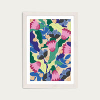 Jungle Leopard Floral Art Print White Frame | Bombinate Jungle Leopard Floral Art Print White Frame | Bombinate