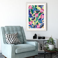 Jungle Leopard Floral Art Print White Frame | Bombinate Jungle Leopard Floral Art Print White Frame | Bombinate