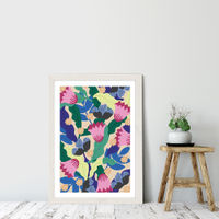 Jungle Leopard Floral Art Print White Frame | Bombinate Jungle Leopard Floral Art Print White Frame | Bombinate